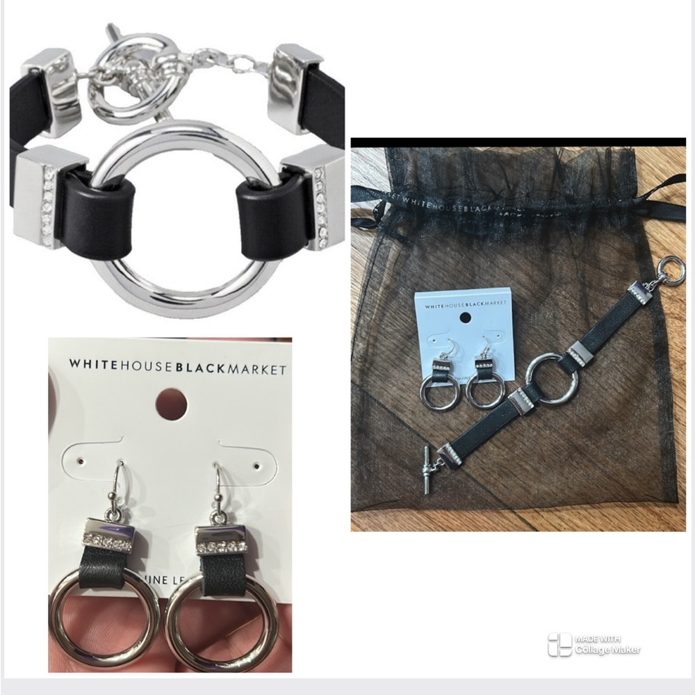 WHBM Silver and Black Jewelry Set NEW